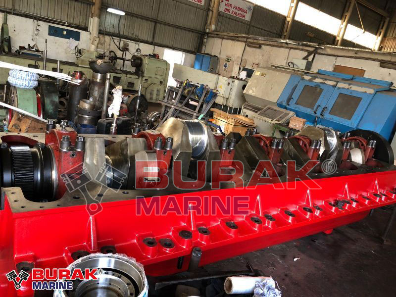 MAK 6M551 CRANKSHAFT - ENGINE BLOCK - BEDPLATE